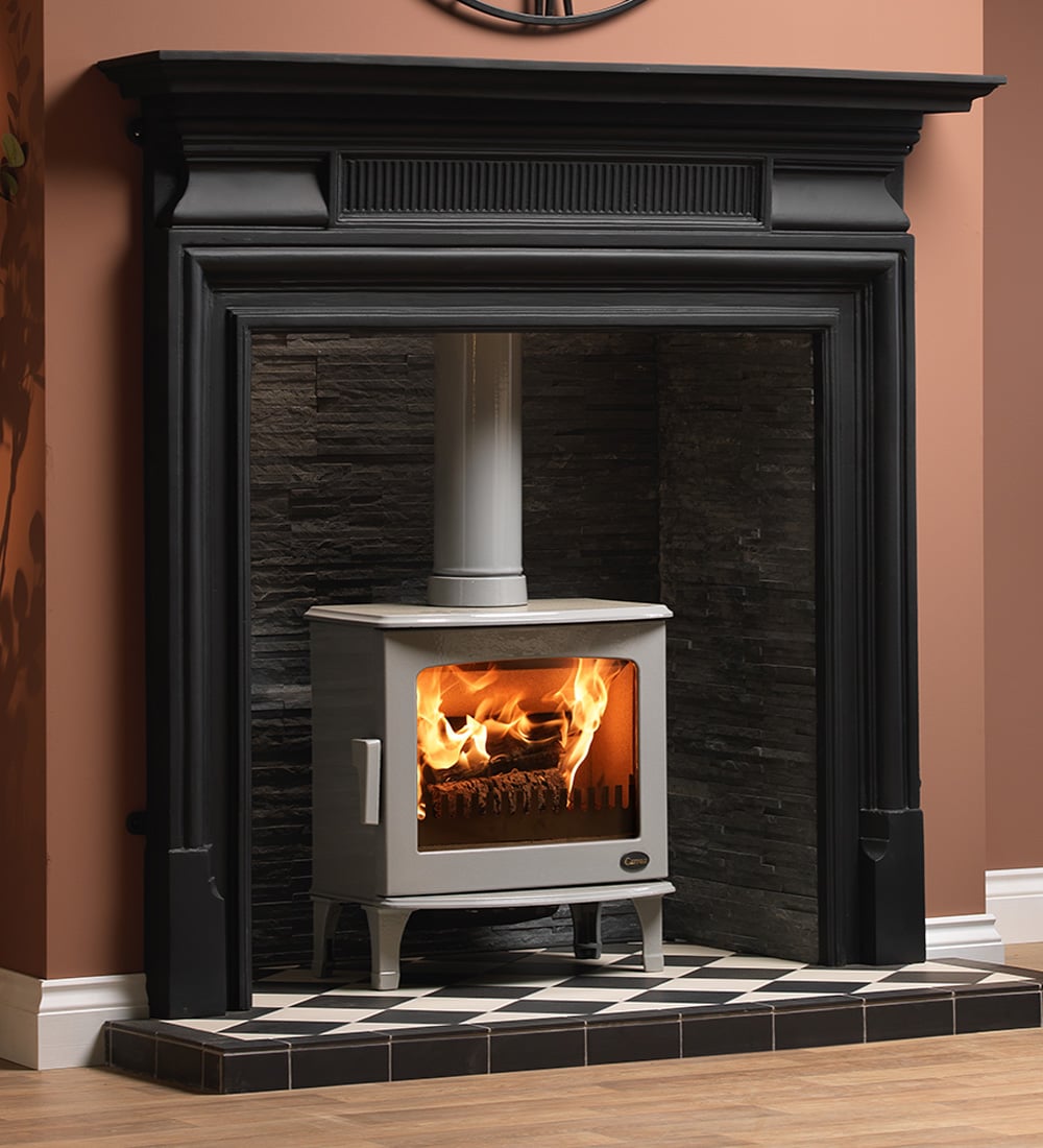 Carron 5Kw Ash Grey Enamel Wood Burning Ecodesign Stove stove by Carron Carron 5Kw Ash Grey Enamel Wood Burning Ecodesign Stove stove by Carron
