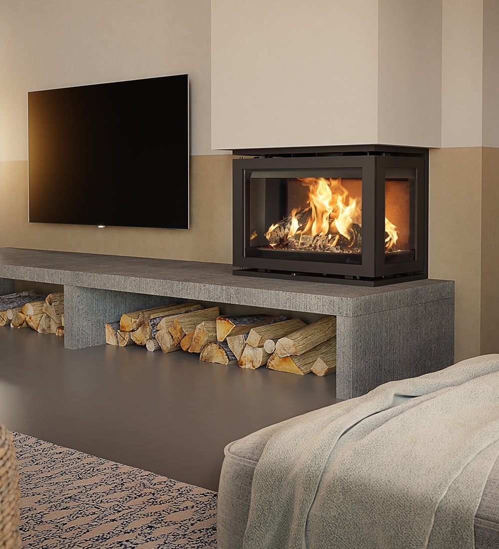 Dik Geurts Instyle Triple 660 Low Inset Wood Burning Stove stove by Dik Geurts Dik Geurts Instyle Triple 660 Low Inset Wood Burning Stove stove by Dik Geurts