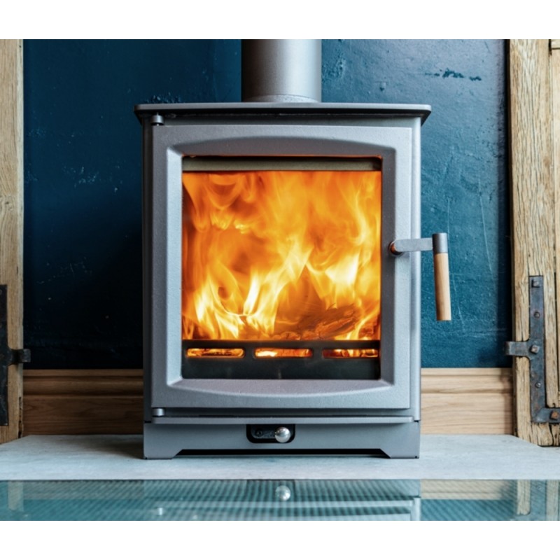 Defra Approved Hampton 5 Burnt Grey stove by Ecosy+ Defra Approved Hampton 5 Burnt Grey stove by Ecosy+