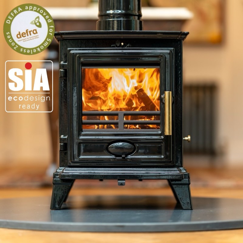 Rock Compact Black Enamel stove by Ecosy+ Rock Compact Black Enamel stove by Ecosy+